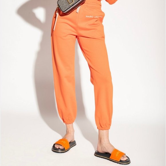 MARC JACOBS Dragon Fire 'The Slide' Logo Print Ridged Flat Sandals Slides Shoes - Picture 5 of 9